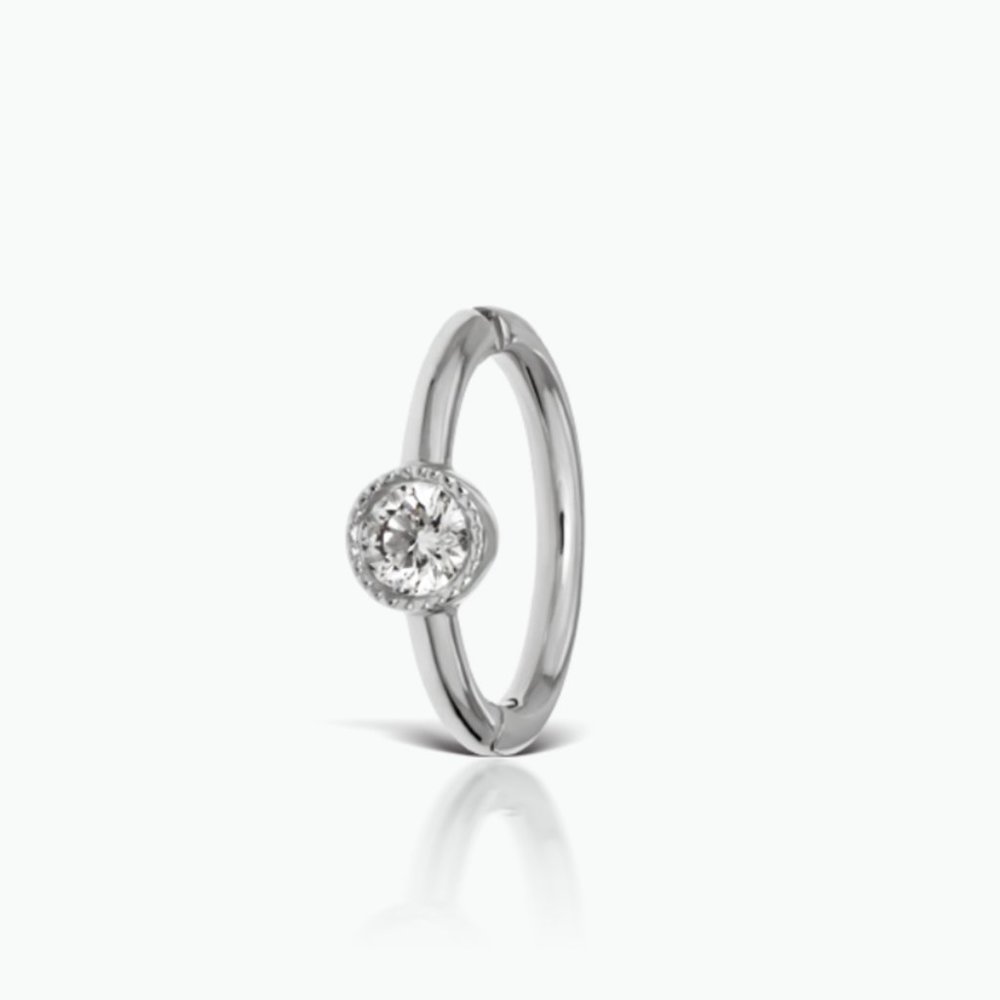 Maria Tash 6.5mm Scalloped Diamond Hoop Earring
